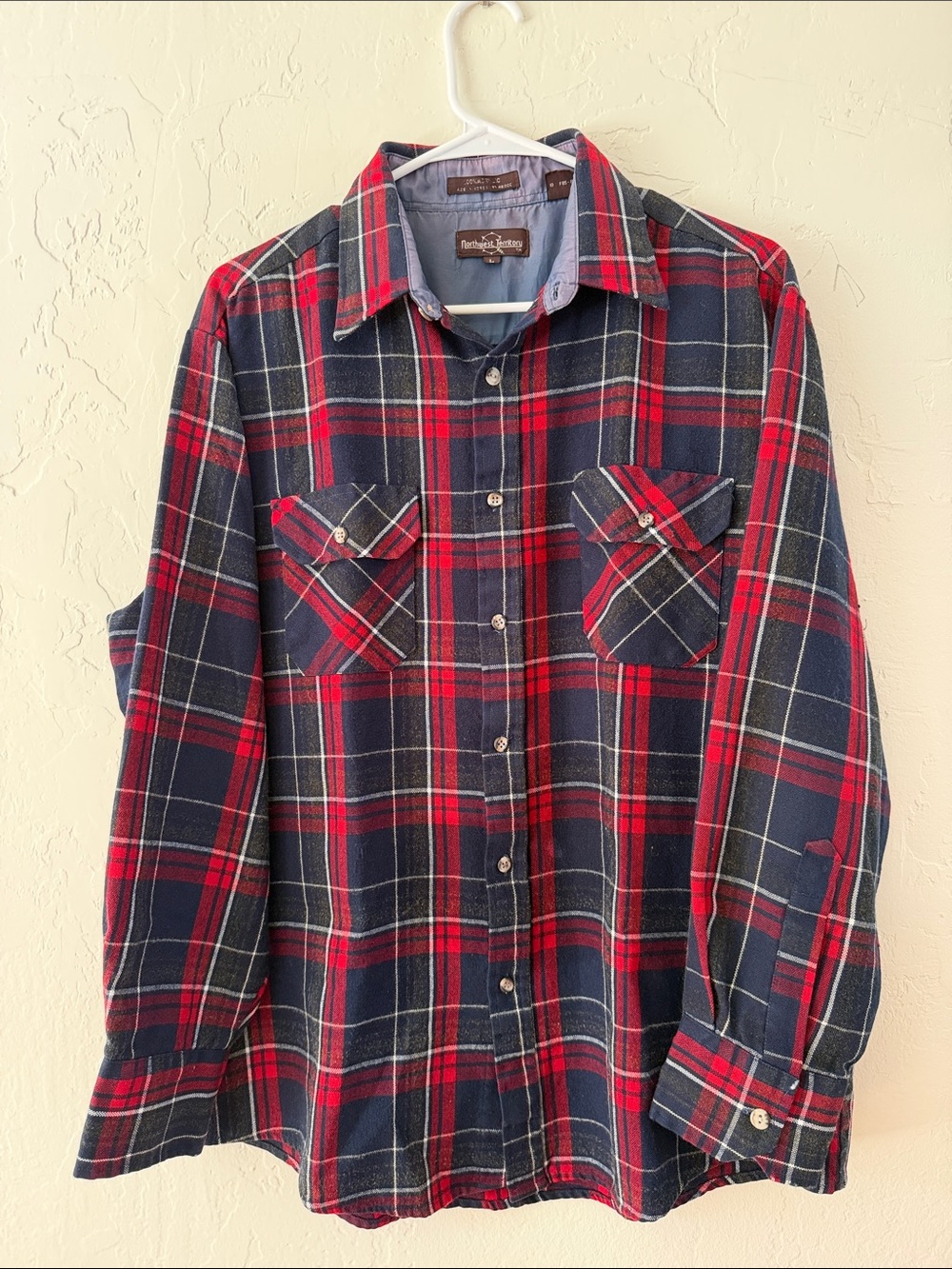 Vintage 90s Red & Navy Plaid Shirt